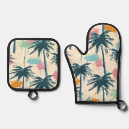 パームリーフキッチンセット 鍋つかみ&鍋敷きセット