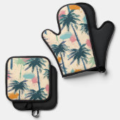 パームリーフキッチンセット 鍋つかみ&鍋敷きセット (正面/裏面)