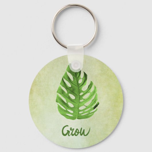 パームリーフグリーンキーチェーン キーホルダー (正面)