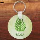 パームリーフグリーンキーチェーン キーホルダー (正面)