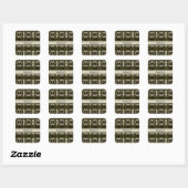 パームリーフシャドウアーミーグリーン オリジナルデザイン スクエアシール (シート)