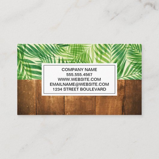 パームリーフシルバーウッドグレイン 名刺 (裏面)