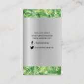 パームリーフシルバー金属木目トリム 名刺 (裏面)