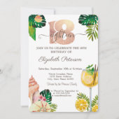 パームリーフシーシェルズカクテルサマー18誕生日 招待状 (正面)