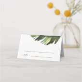 パームリーフトロピカルフローラ結婚ズ プレイスカード (正面)