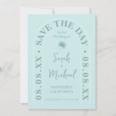 パームリーフトロピカルブライトサマー セーブザデート 招待状 (正面)