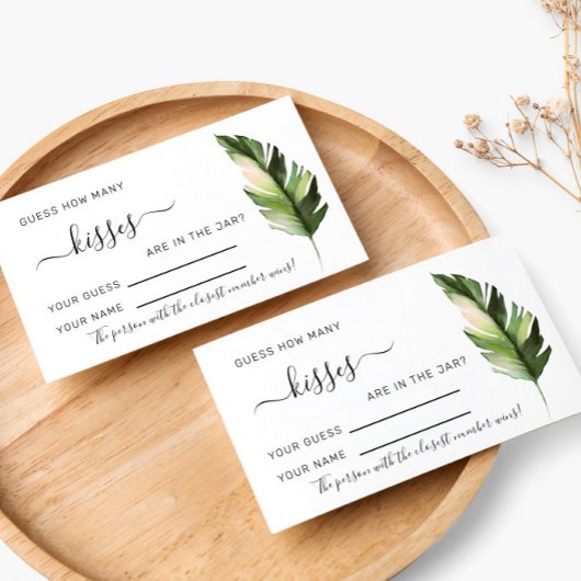 パームリーフトロピック何人のキスシャワーゲームカード プレイスカード