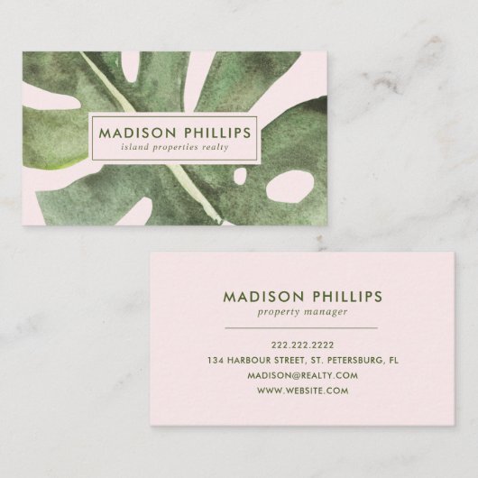 パームリーフビーチバケーションレンタルプロパティ不動産仲介業者 名刺 (正面/裏面)