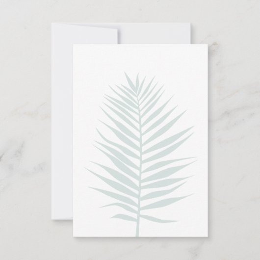 パームリーフフラットカードありがとうご注意 (正面)