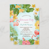 パームリーフフラミンゴスリタイアメントパーティー 招待状 (正面/裏面)