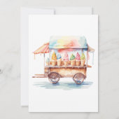 パームリーフフラワーズアイスクレームバースデーパーティー 招待状 (裏面)