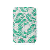 パームリーフフローラ:白ヴィンテージ バスマット (正面縦)