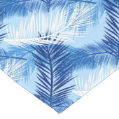 パームリーフプリント、コバルト、白とスカイブルー ショートテーブルランナー (コーナー)