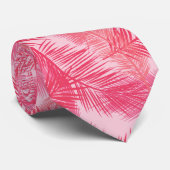 パームリーフプリント、コーラル、ピーチと深いピンク ネクタイ (ロール)