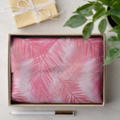 パームリーフプリント、コーラル、ピーチ、パステルピンク 薄葉紙 (ギフト)