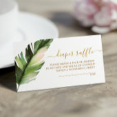 パームリーフベイビーシャワーおむつラッフルエンクロージャカード エンクロージャーカード