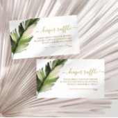 パームリーフベイビーシャワーおむつラッフルエンクロージャカード エンクロージャーカード