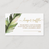 パームリーフベイビーシャワーおむつラッフルエンクロージャカード エンクロージャーカード (正面)