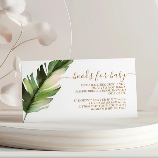パームリーフベビーシャワーブックベビーエンクロージャカード エンクロージャーカード