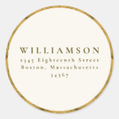 パームリーフボタニカルイエロー結婚ズ差出人住所 ラウンドシール (正面)