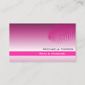 パームリーフモダンだけのピンク紫色のグラデーション 名刺 (正面)
