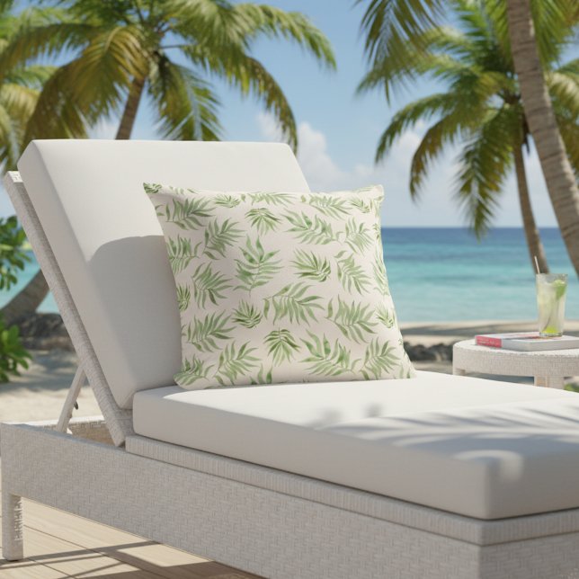 パームリーフ アウトドアクッション (Tropical palm outdoor pillow! 🌴)