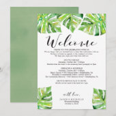 パームリーフ ウェディング 旅程 歓迎の手紙 招待状 (正面/裏面)
