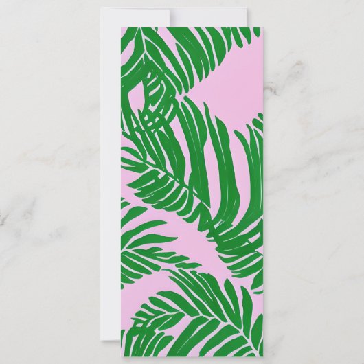 パームリーフ ピンク&グリーン ジェネリック バースデーパーティー 招待状 (裏面)