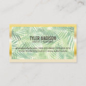 パームリーフ |金ゴールド縁ど 名刺 (裏面)