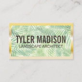 パームリーフ |金ゴールド縁ど 名刺 (正面)