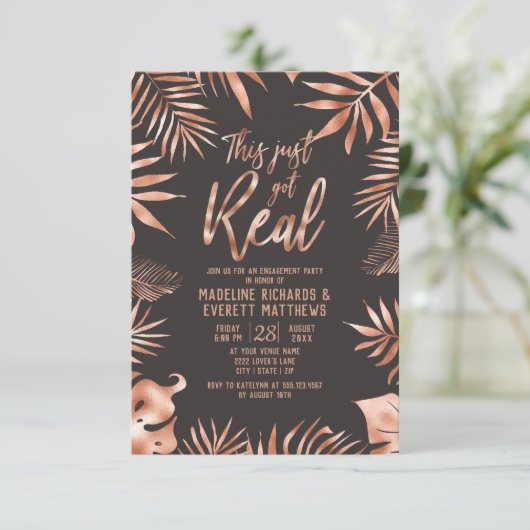 パームリーフthis just実在得婚約パーティ 招待状 (スタンド正面)