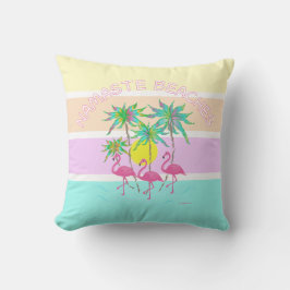 パーム付きピンクフラミンゴス、ナマステビーチ、おもしろいCa クッション