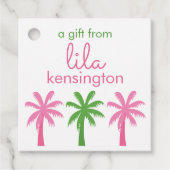 パーム名門私立校風のの木のパーソナライズされた贈り物またはメッセージカード フェイバータグ (正面)