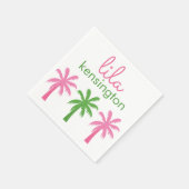 パーム名門私立校風のツリーパーソナライズされたパーティーナプキン スタンダードカクテルナプキン (角)