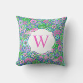 パーム名門私立校風のビーチカメルズモノグラム クッション (正面)