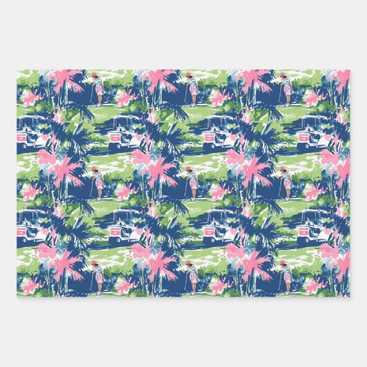 パーム名門私立校風のビーチゴルフ ラッピングペーパーシート (正面)