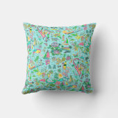 パーム名門私立校風のビーチピンクブルーバミューダモノグラム クッション (裏面)