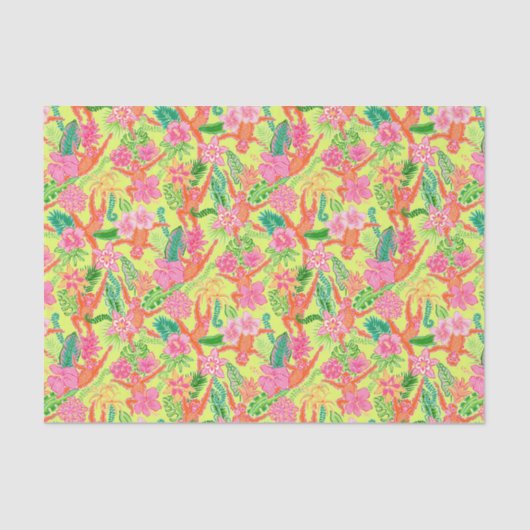 パーム名門私立校風のビーチプリントかわいいオランウータンス 薄葉紙 (正面)