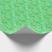 パーム名門私立校風のビーチプリントグリーンゾウ ラッピングペーパー (角)