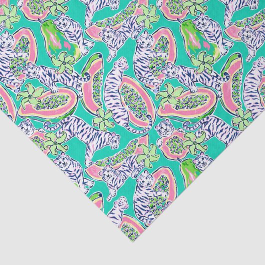 パーム名門私立校風のビーチプリントタイガースアンドパパイアス 薄葉紙 (詳細)