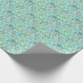 パーム名門私立校風のビーチプリントバミューダ ラッピングペーパー (角)