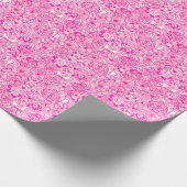 パーム名門私立校風のビーチプリントピンクのキツネと花 ラッピングペーパー (角)