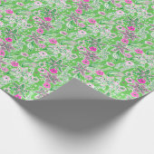 パーム名門私立校風のビーチプリントピンクアンドグリーンギラフェス ラッピングペーパー (角)