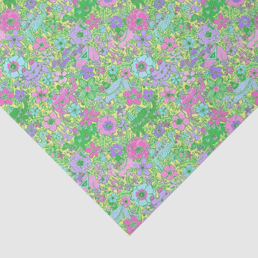 パーム名門私立校風のビーチプリントピンクアンドグリーンラクダ 薄葉紙 (詳細)