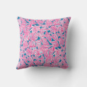 パーム名門私立校風のビーチプリントピンクブルーシェルズモノグラム クッション (裏面)