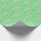 パーム名門私立校風のビーチプリントピンク&グリーンシーシェル ラッピングペーパー (角)