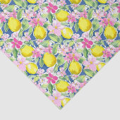 パーム名門私立校風のビーチプリントブルーアンドイエローレモン 薄葉紙 (詳細)