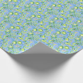 パーム名門私立校風のビーチプリントブルー&グリーンライム ラッピングペーパー (角)