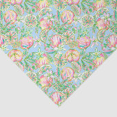 パーム名門私立校風のビーチプリントブルー&ピンクオレンジ 薄葉紙 (詳細)