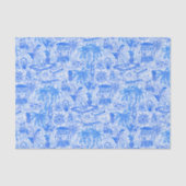 パーム名門私立校風のビーチプリントブルー&ホワイトアニマルバカイ 薄葉紙 (正面)